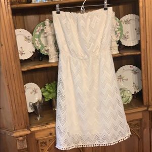Lilly Pulitzer crocheted strapless dress